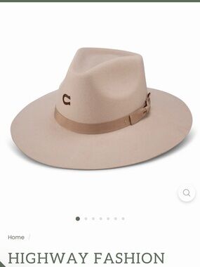 Wide Brim Fedora Hat in Light Beige